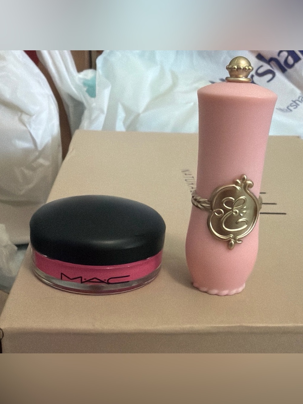 Mac lip/cheek color + bonus elegance flower lip oil stick with flower inlay